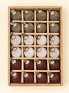 Velvet Holiday Baubles - Burgundy/White/Dark Green