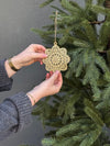 Punched Metal Snowflake Ornament - Gold
