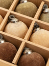 Velvet Holiday Baubles - Olive/Gold/Brown
