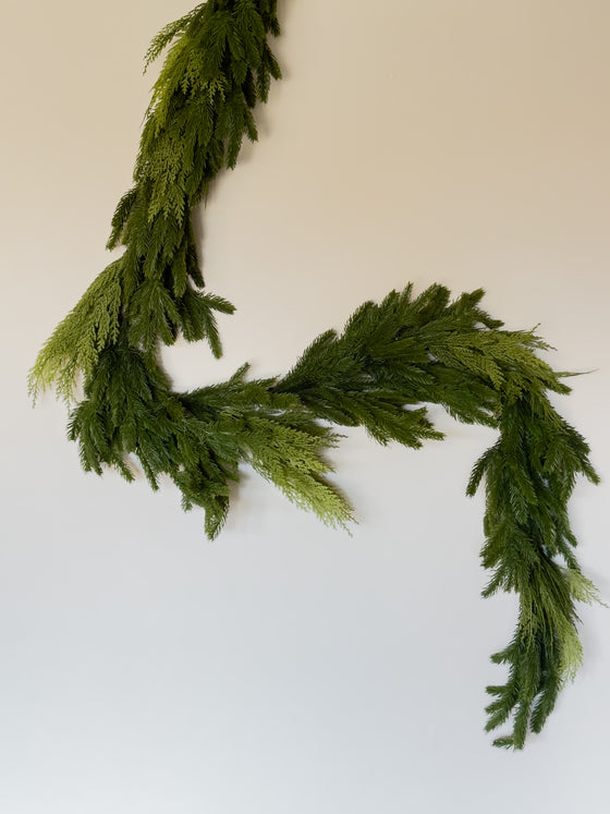 6' Fresh Touch Spruce & Cedar Garland