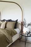 Lina Linen King Duvet Cover Set - Mink