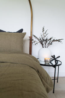  Lina Linen King Duvet Cover Set - Mink