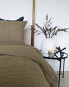 Lina Linen King Duvet Cover Set - Mink