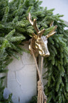 Iron Deer Wreath Hanger - Gold