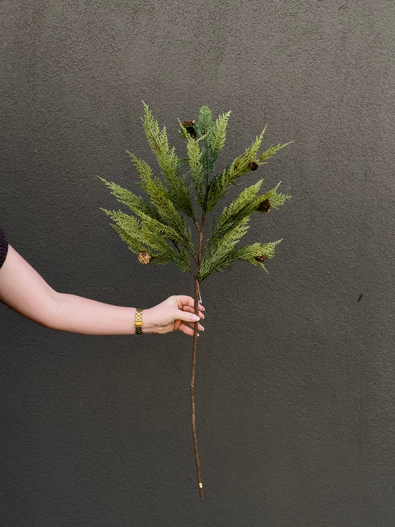 43" Cedar with Pinecones Spray