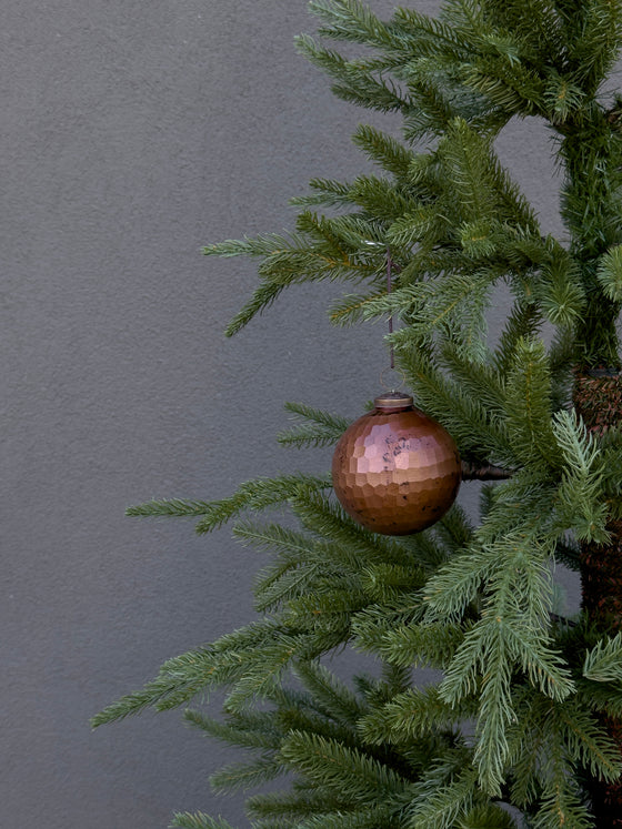 Hammered Copper Glass Ornament