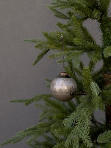  Hammered Silver Glass Ornament