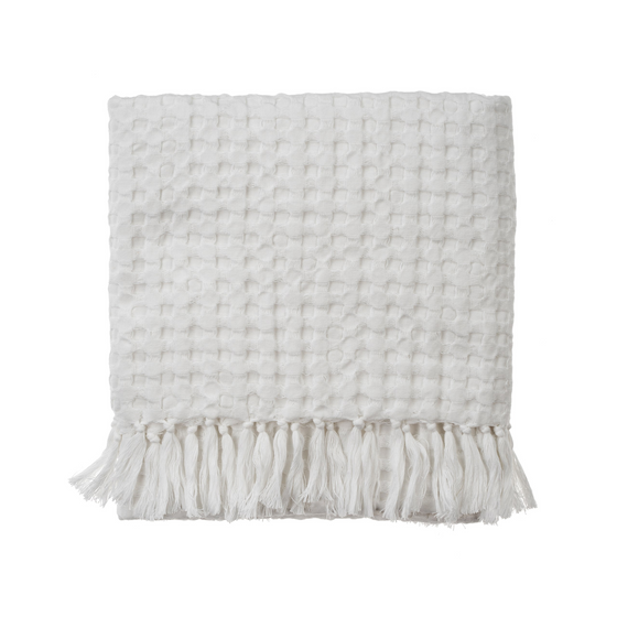 Honeycomb Bath Towel - White