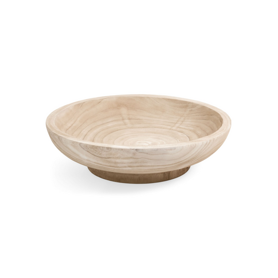 White Wash Wood Bowl