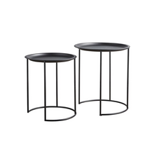  Set of 2 Black Nesting Tables