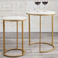 Set of 2 Marble Nesting Tables