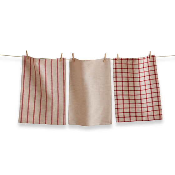 Red Vintage Dishtowels -Assorted