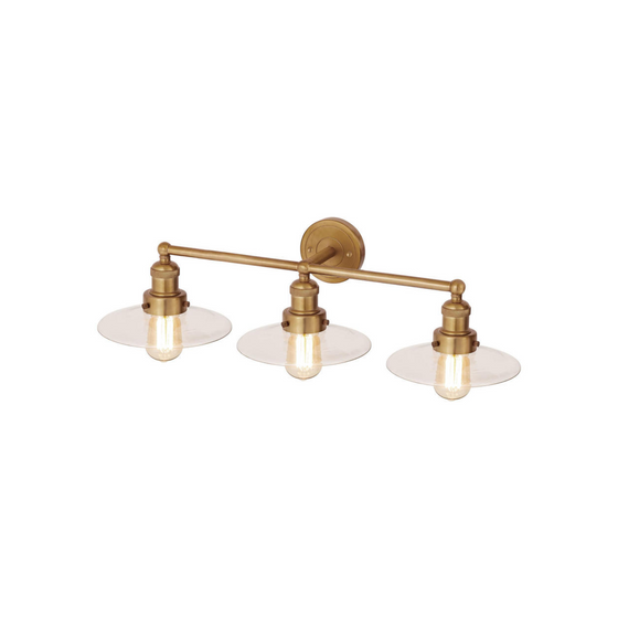 English 3-Light Vanity - Brass