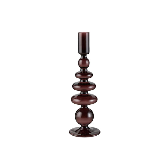 Plum Taper Glass Candleholder