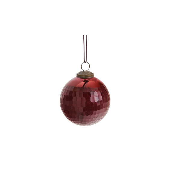 Hammered Red Glass Ornament