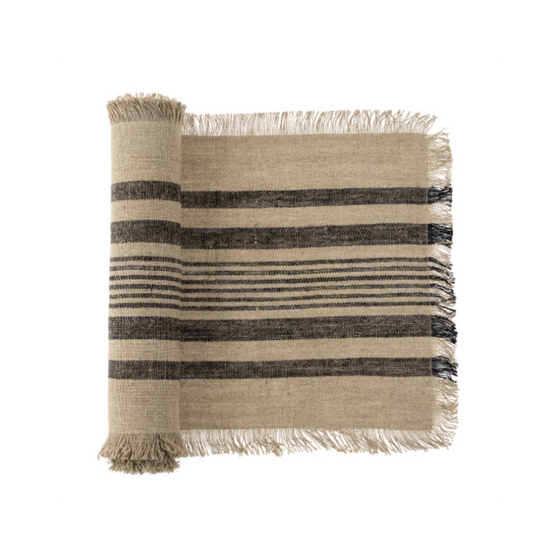 French Stripe Linen Table Runner