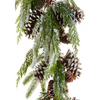 4' Snowy Cedar Pinecone Garland