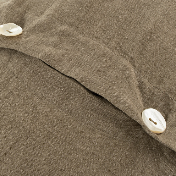 Lina Linen King Duvet Cover Set - Mink