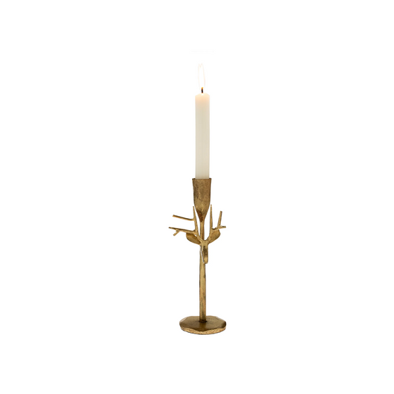 Reindeer Forged Candlestick - Gold