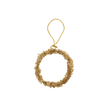  Beaded Wreath Ornament - Gold