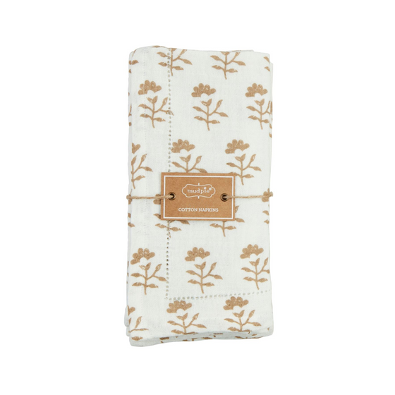 Block Print Napkin - Taupe/Cream
