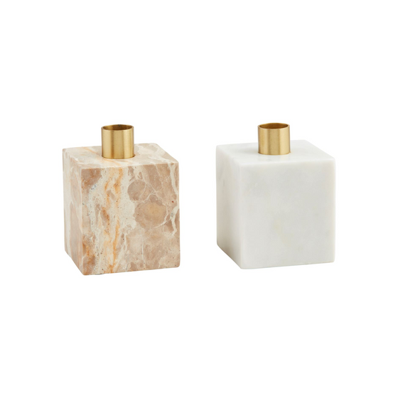 Marble Cube Candle Holder