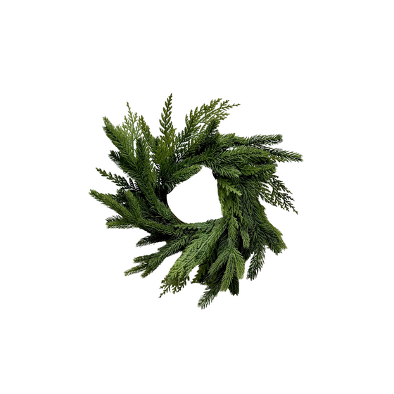 12" Fresh Touch Spruce & Cedar Candle Wreath