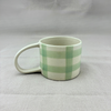 Grid Pattern Stoneware Mug - Green