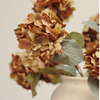 16" Autumn Hydrangea Spray, Burnt Orange