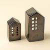 Midnight Ceramic Tealight House - Small