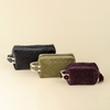 Rosette Velvet Vanity Pouch, Medium - Green