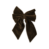 Velvet Clip Bow - Midnight Green
