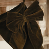 Velvet Clip Bow - Midnight Green