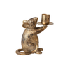 Mouse Taper Candle Holder - Antique Gold