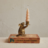 Mouse Taper Candle Holder - Antique Gold