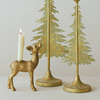 Resin Deer Shaped Taper Candle Holder - Antique Gold