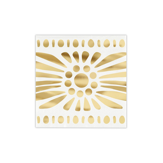 Ceramic Tray & Napkins - Moroccan Gold