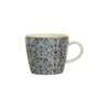 Floral Patterned Stoneware Mug - Navy