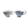 Stoneware Organic-Shaped Footed Mug - Blue