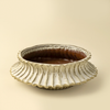 Stria Stoneware Low Vase