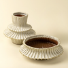 Stria Stoneware Low Vase