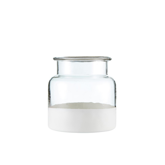 Jar Vase with Matte White Base
