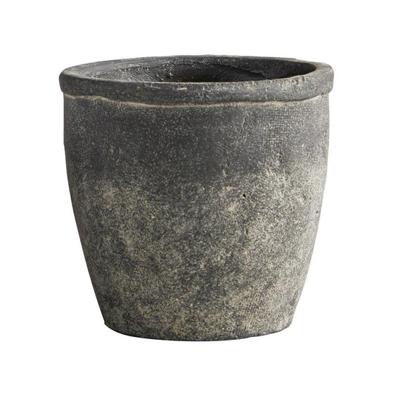 Textured Black Cement Planter