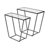 Glass Top Iron Accent Table - S/2