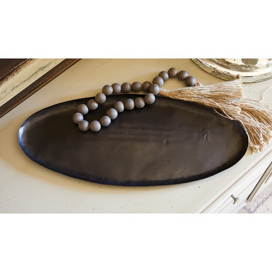 Oval Iron Tray Black