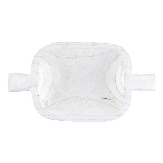 Paulownia Small Double Handle Bowl - White