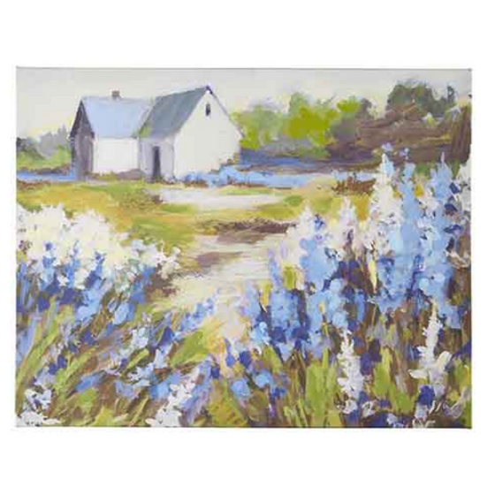 Barn in Lavender Field Print Canvas