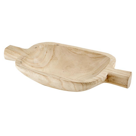 Paulownia Small Double Handle Bowl  - Natural